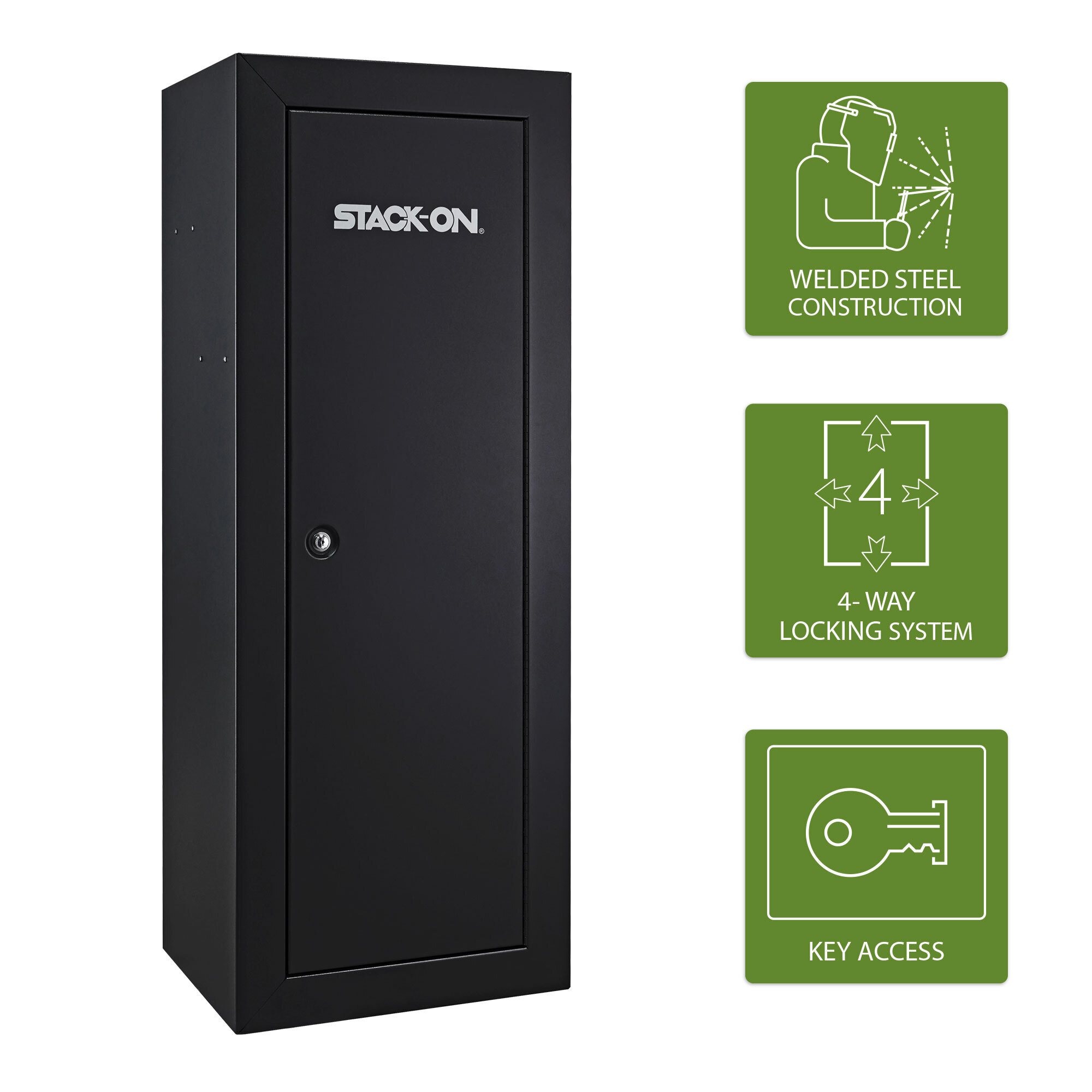 Stack-On 14-Gun Security Cabinet - Electronic Lock, Welded Steel, Removable Shelf, Model# GCB-14P-DS